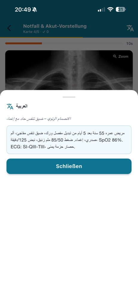 Spot-the-Diagnosis-Fall mit arabischer Übersetzung (KP-Med)