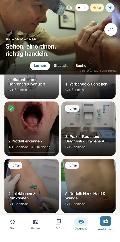 MFAFuchs Blickdiagnose: Praxis-Situationen in Leveln